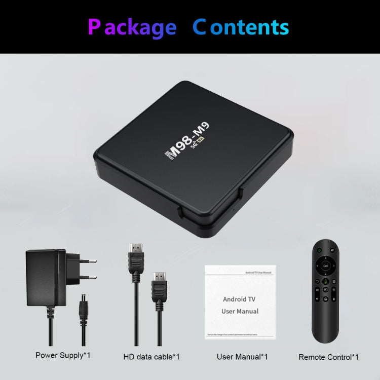 TV Box Android M98-M9 quad-core ARM Cortex-A53 WiFi Bluetooth 4K HD, 2GB+8GB