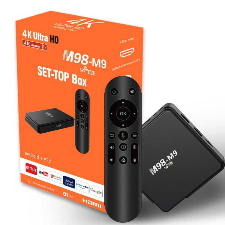 TV Box Android M98-M9 quad-core ARM Cortex-A53 WiFi Bluetooth 4K HD, 2GB+8GB