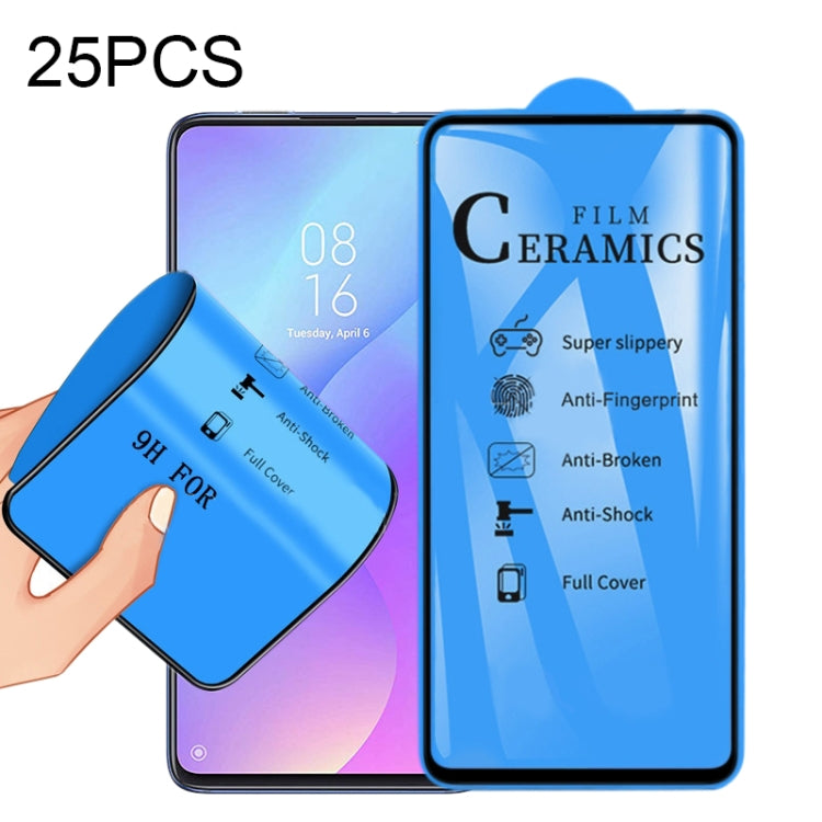 25 PZ 2.5D Pellicola per ceramica a copertura totale con colla completa, For Xiaomi Mi 9T, For Xiaomi Mi Play, For Xiaomi Redmi K30, For Xiaomi Redmi Note 8, For Xiaomi Redmi Note 8T, For Xiaomi Redmi Note 8 Pro, For Samsung Galaxy A01