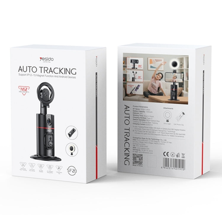 Yesido SF20 Staffa PTZ magnetica con rilevamento automatico del viso rotante a 360 gradi con rotazione a 360 gradi, SF20