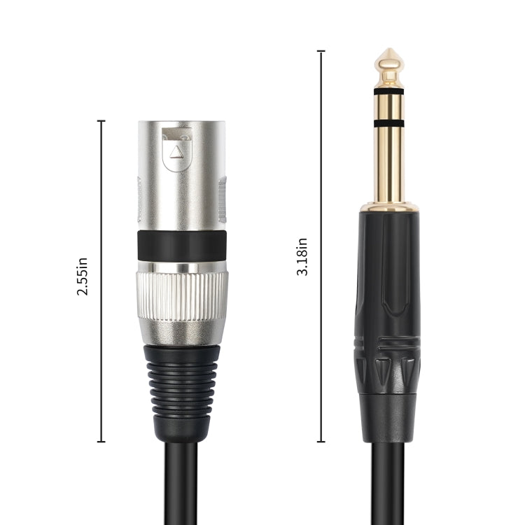 TC145BK55 Cavo per microfono maschio da 6,35 mm 1/4 TRS a XLR maschio a 3 pin, 1m, 2m, 3m, 5m, 10m