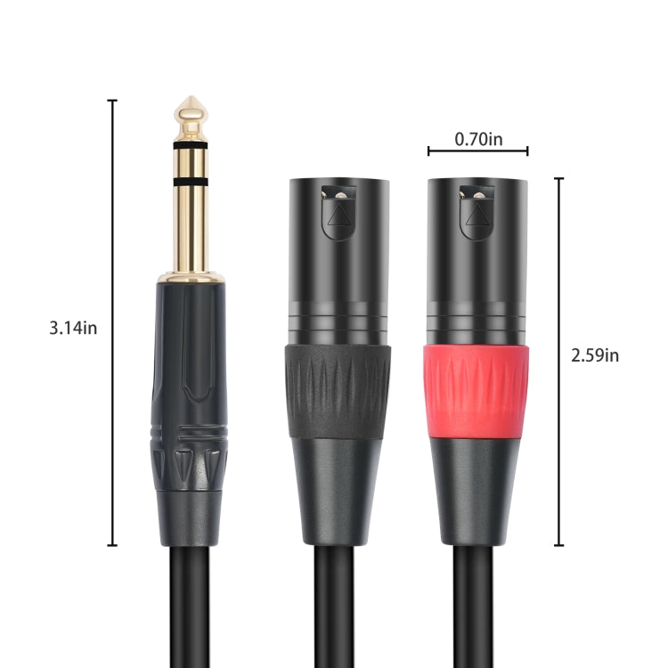 TC145YXK108RE-10 Cavo audio da 6,35 mm 1/4 TRS maschio a doppio XLR maschio, 1m, 2m, 3m