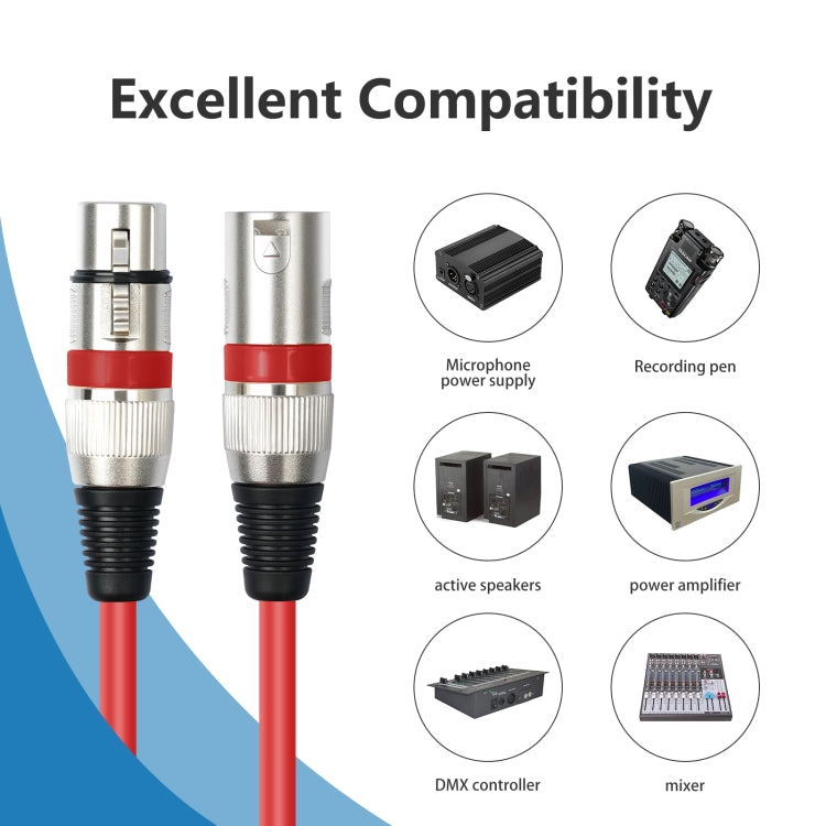 Cavo audio XLR 3 pin maschio-femmina da 10 pezzi/set, lunghezza: 1 m