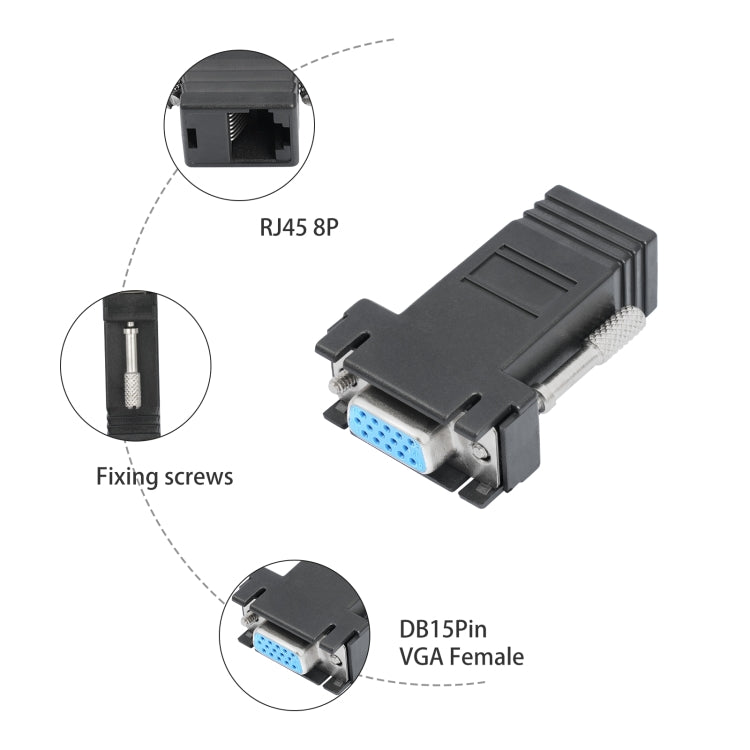 Adattatore DB15 VGA femmina a RJ45 8P femmina, VGA to RJ45 8P
