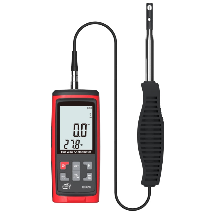 Anemometro digitale portatile a filo caldo LCD BENETECH GT8616, GT8616 Hot Wire Anemometer