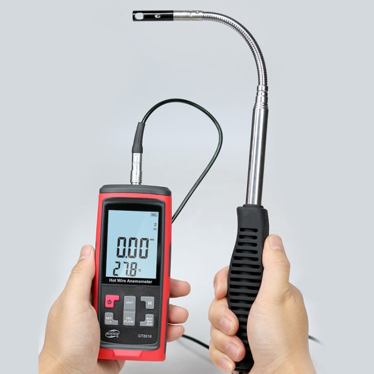 Anemometro digitale portatile a filo caldo LCD BENETECH GT8616, GT8616 Hot Wire Anemometer