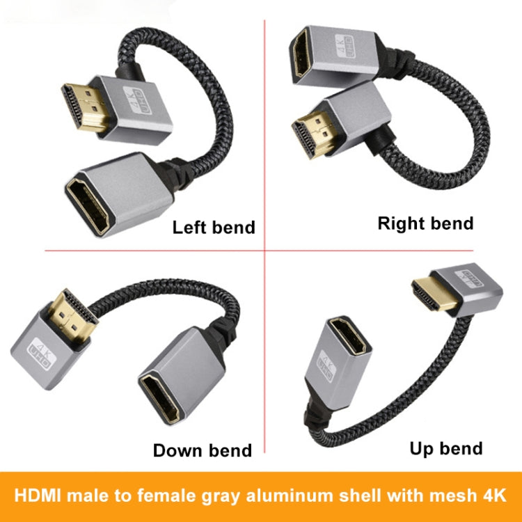 Cavo di prolunga HDMI maschio a femmina 4K UHD Adattatore TV per computer, lunghezza: 20 cm, Upward Bend, Downward Bend, Left Elbow, Right Elbow