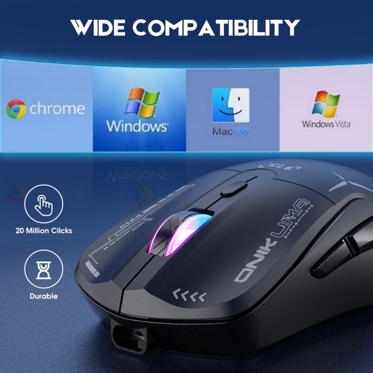 Mouse cablato + wireless 2,4 GHz ONIKUMA CW917 RGB 4800 DPI a doppia modalità, CW917 (Black), CW917 (White)