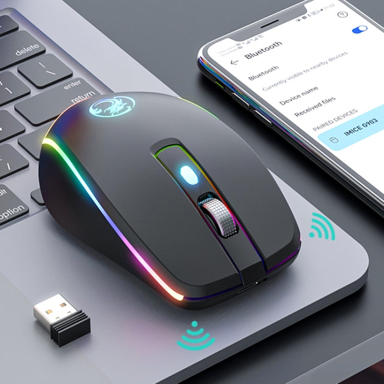 Mouse da gioco wireless silenzioso a 6 tasti Bluetooth Dual Mode iMICE G903