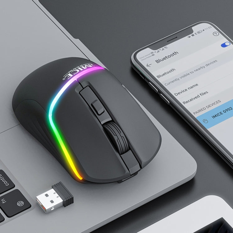 Mouse da gioco wireless silenzioso a 6 tasti Bluetooth Dual Mode iMICE G902, G902