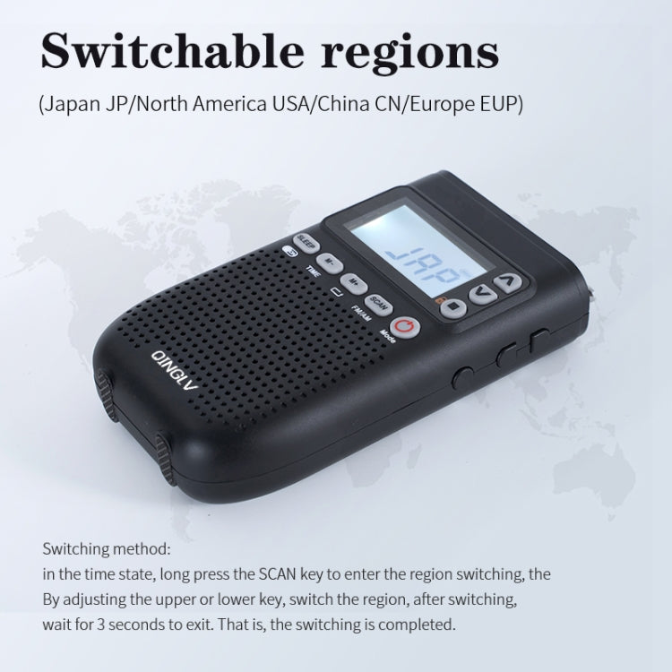 QINGLV QL-518 Trasmettitore radio Bluetooth portatile Supporto FM / AM / MP3