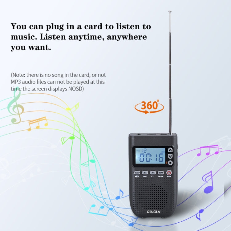 QINGLV QL-518 Trasmettitore radio Bluetooth portatile Supporto FM / AM / MP3