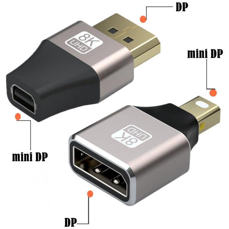 Convertitore adattatore DP da Displayport maschio a Mini Displayport femmina 8K 60Hz, Male Displayport to Female Mini Displayport