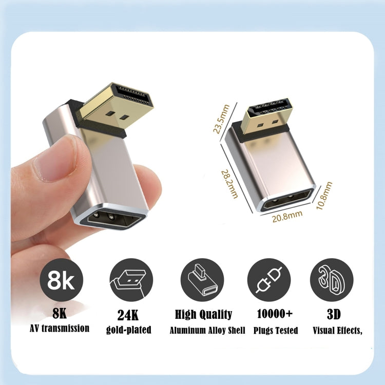 Convertitore adattatore Displayport maschio a Displayport femmina 8K 60Hz PD1.4, Up, Down, Left, Right