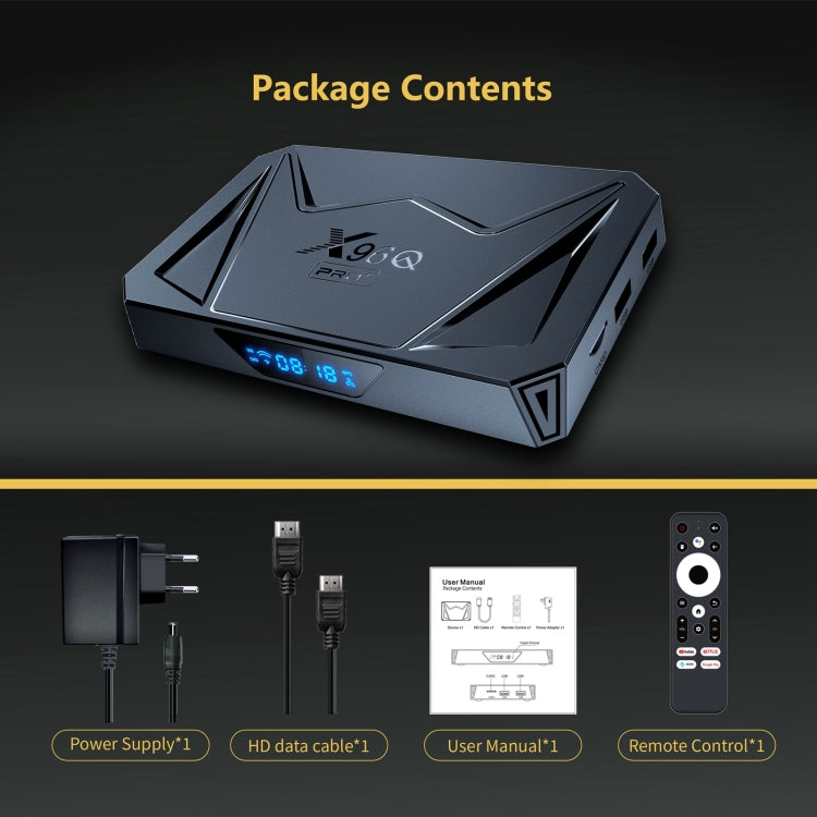 X96Q Pro+ Cortex-A55 Android 14 CPU octa-core 4K HD Internet Set-top Box, 2GB+16GB, 4GB+32GB