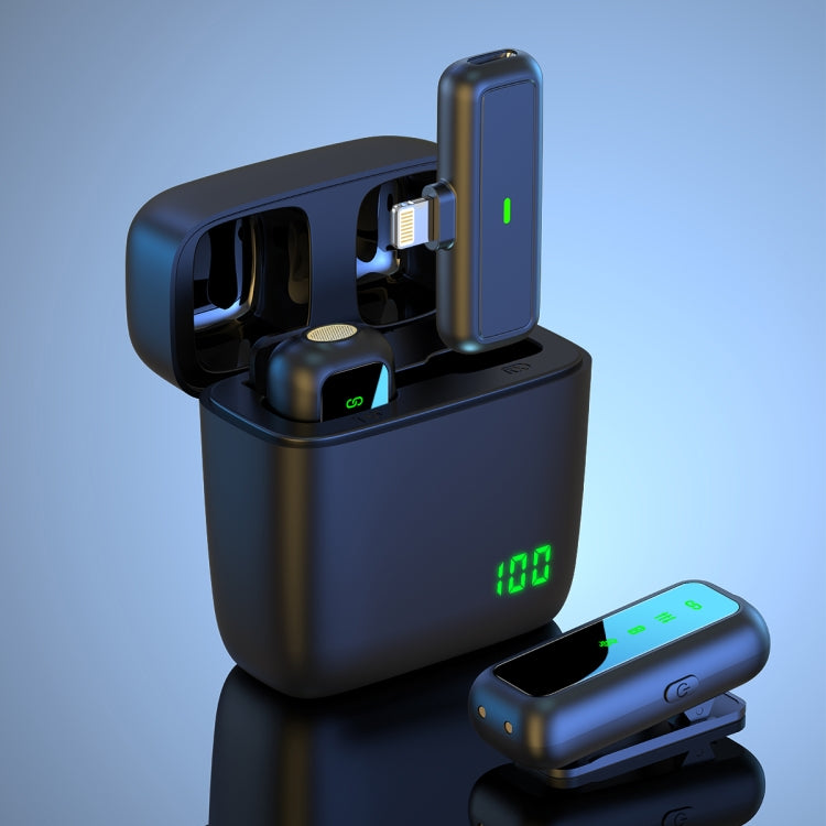 Microfono wireless Lavalier SX5 con display digitale e scatola di ricarica, Type-C, 8 Pin