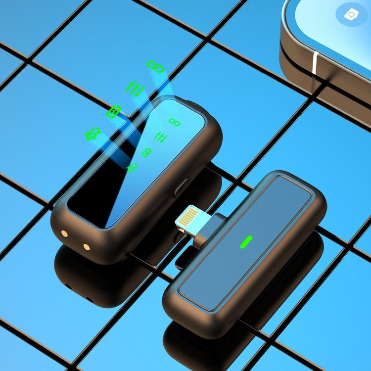 Microfono wireless Lavalier SX5 con display digitale e scatola di ricarica, Type-C, 8 Pin