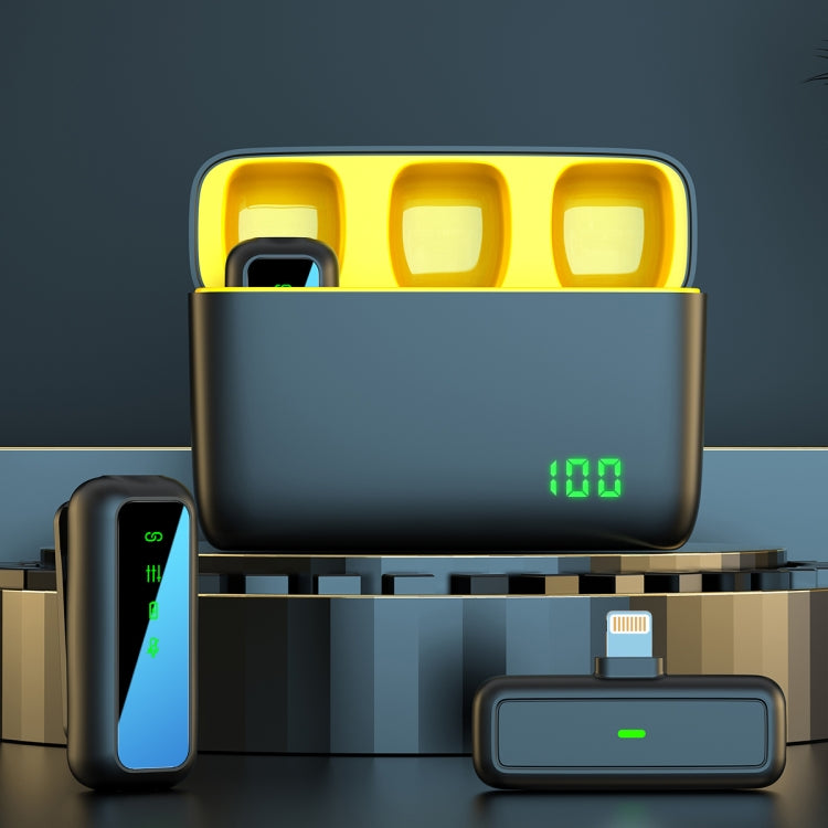 Microfono wireless Lavalier SX6 2 in 1 con display digitale e scatola di ricarica, Type-C, 8 Pin