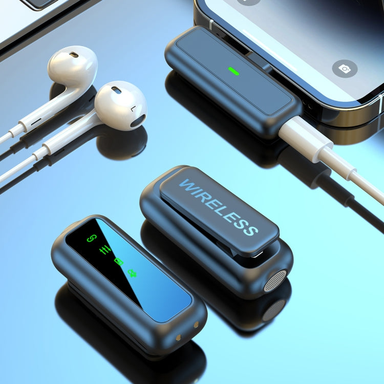 Microfono wireless Lavalier SX6 2 in 1 con display digitale e scatola di ricarica, Type-C, 8 Pin