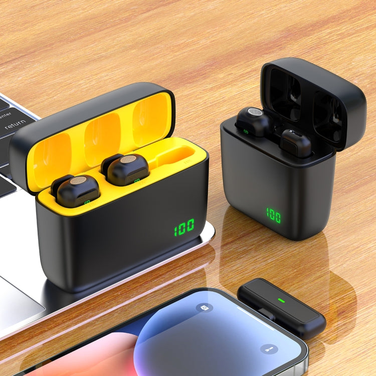 Microfono wireless Lavalier SX6 2 in 1 con display digitale e scatola di ricarica, Type-C, 8 Pin