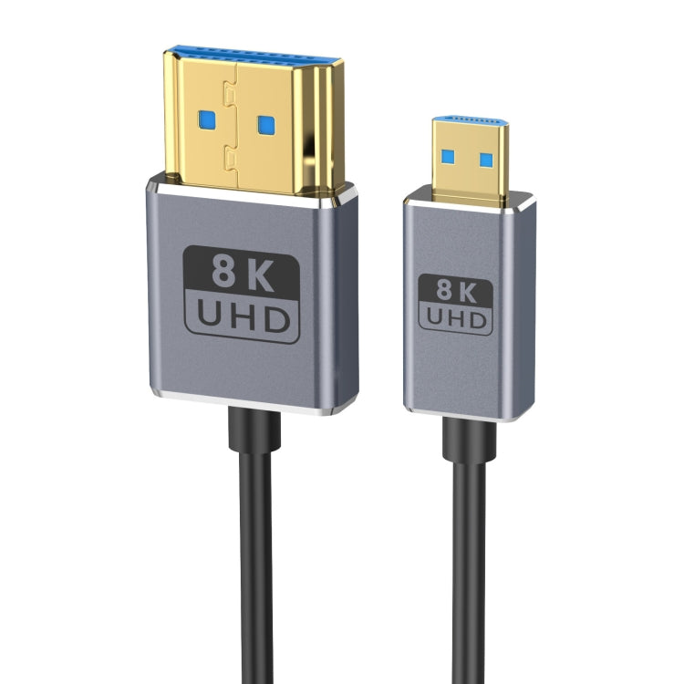Cavo di collegamento video coassiale Micro HDMI a HDMI 8K UHD 48 Gbps da 30 cm, 30cm Right Elbow, 30cm Straight Head, 30cm Left Elbow