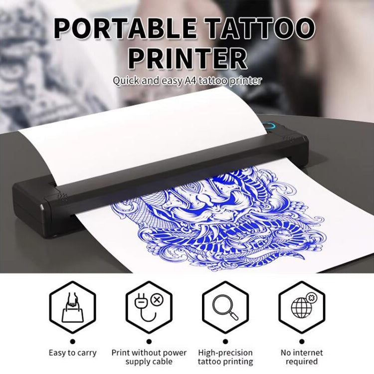 A41 203DPI Stampante per tatuaggi portatile Stampante termica Bluetooth HD per ufficio e studio