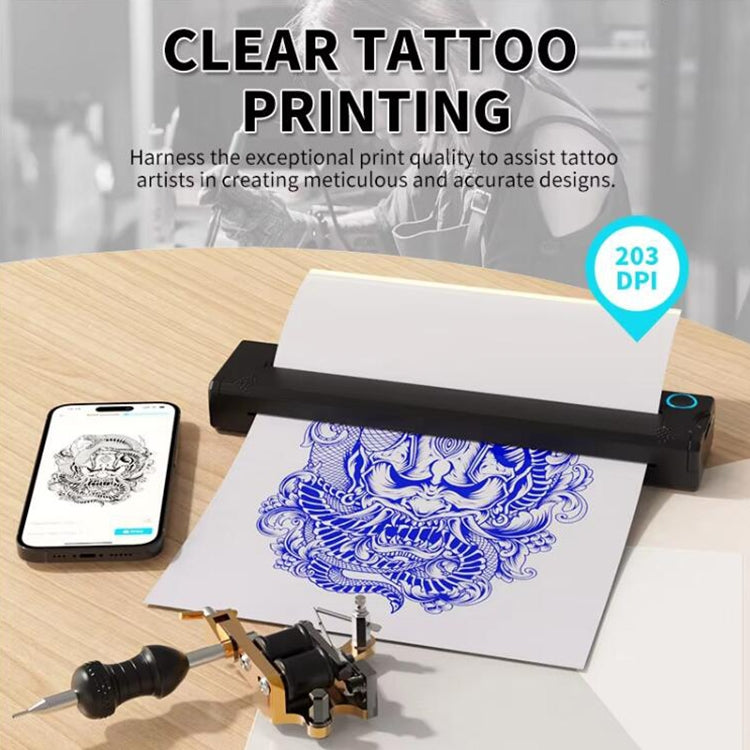 A41 203DPI Stampante per tatuaggi portatile Stampante termica Bluetooth HD per ufficio e studio