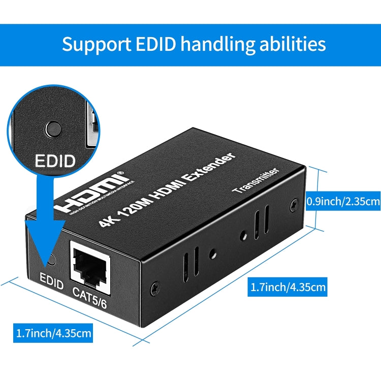 Extender di rete HDMI 4K a RJ45, distanza di trasmissione: 120 m, US Plug, UK Plug, AU Plug