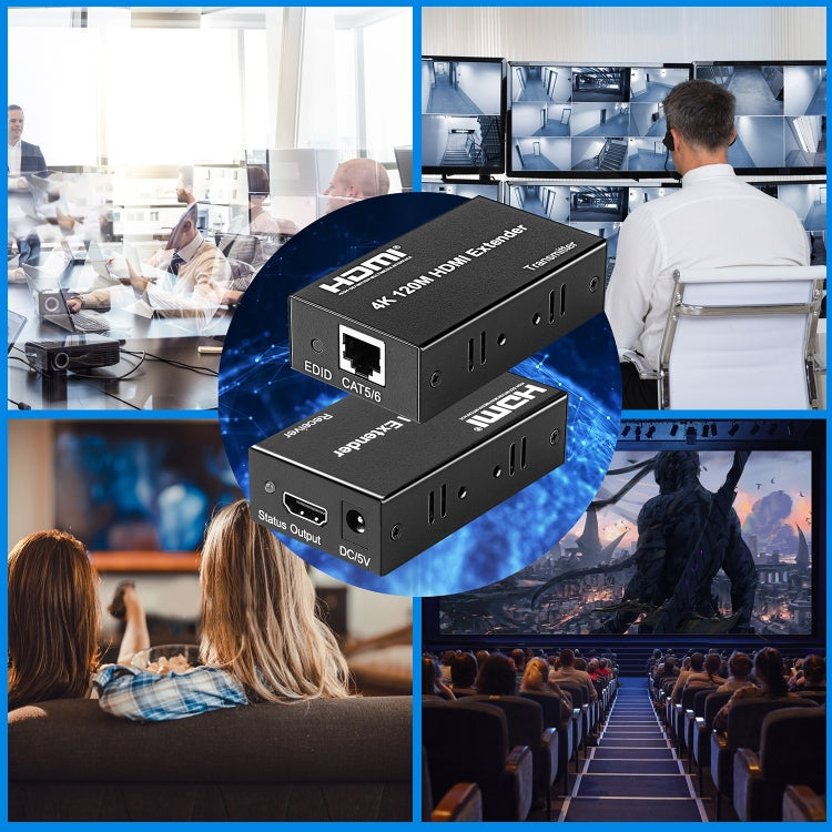 Extender di rete HDMI 4K a RJ45, distanza di trasmissione: 120 m, US Plug, UK Plug, AU Plug