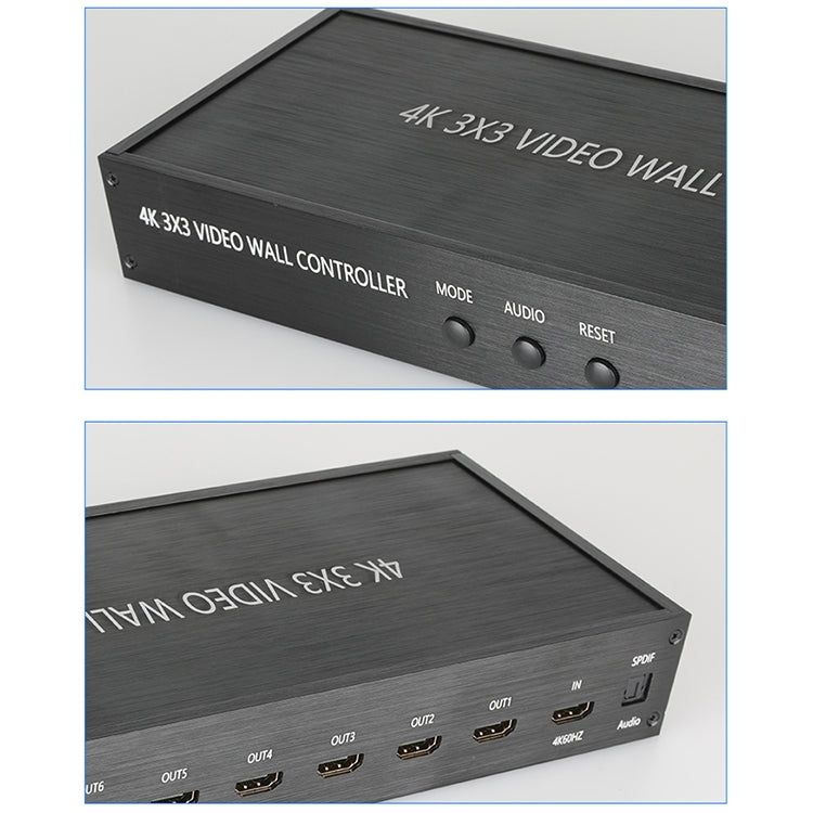 NK-BT88 4K 3x3 HDMI Video Wall Controller Processore di giunzione multischermo con telecomando, UK Plug, US Plug