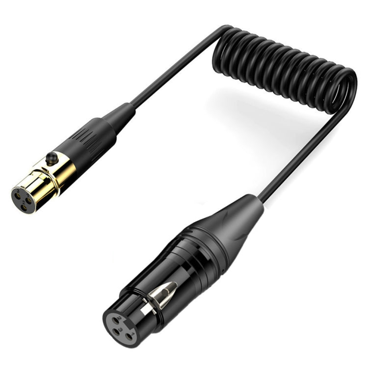 Cavo audio a spirale per mini microfono mixer audio, lunghezza: 0,5 m, Mini XLR Female to XLR Male, Mini XLR Female to XLR Female