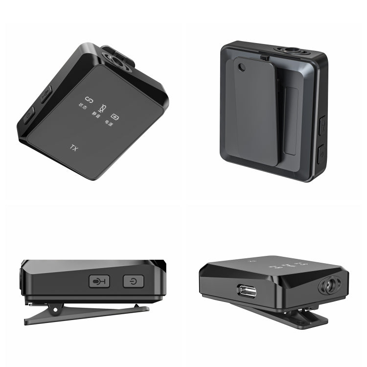 AP009 Microfono Lavalier wireless da uno a due con ricevitore 3 in 1, One to Two
