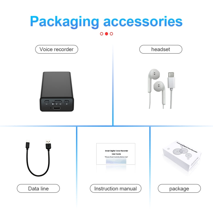 Penna di registrazione vocale intelligente magnetica a lunga durata Q65, 4GB, 8GB, 16GB, 32GB, 64GB