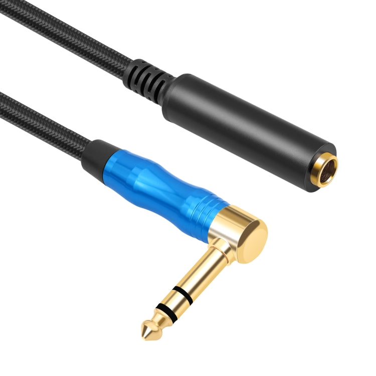 Cavo audio per chitarra elettrica da 6,35 mm 1/4 TRS maschio stereo a gomito femmina, 0.3m, 1m, 1.8m