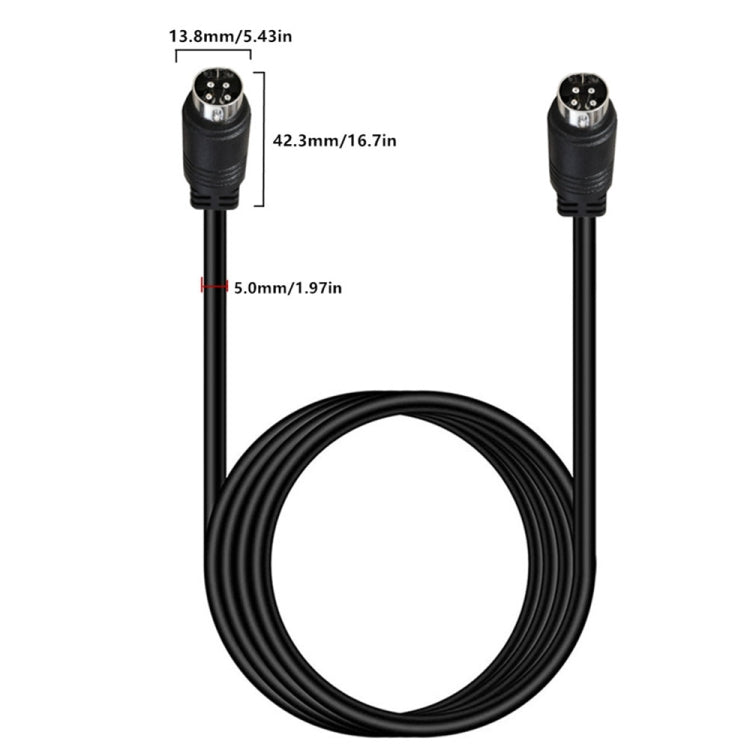 Cavo adattatore audio di alimentazione CA/CC MD DIN 4 pin maschio-maschio, 0.5m, 1m, 1.5m, 3m, 5m