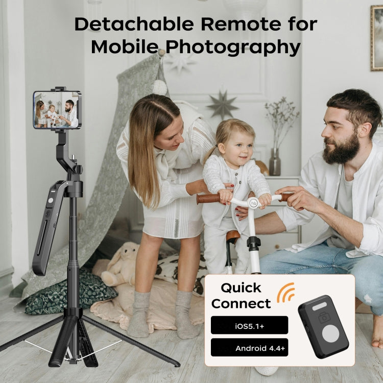FUNSNAP A6 360 gradi Al Gimbal Selfie Stick Smart Face Tracking Treppiede integrato, A6
