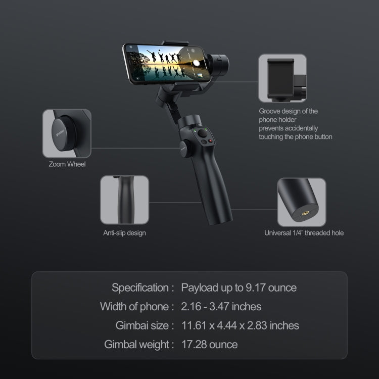 FUNSNAP Capture 2s Smart 3-Axis Handheld Gimbal Stabilizzatore per telefono Live, Capture 2s Basic, Capture 2s Combo