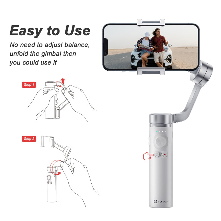 FUNSNAP Capture π Braccio in lega di alluminio Gimbal per telefono portatile a 3 assi, Capture π Basic, Capture π Combo