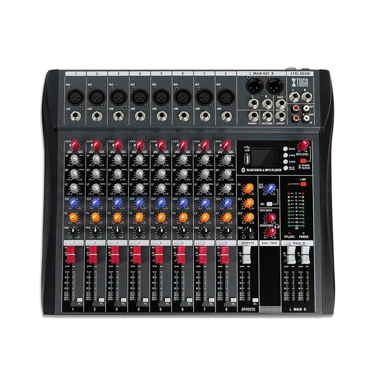 XTUGA CT80X Mixer audio a 8 canali, console di missaggio per DJ con alimentazione a 48 V, CT80X