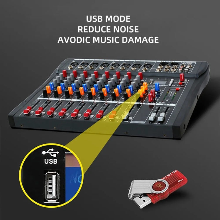XTUGA CT80X Mixer audio a 8 canali, console di missaggio per DJ con alimentazione a 48 V, CT80X