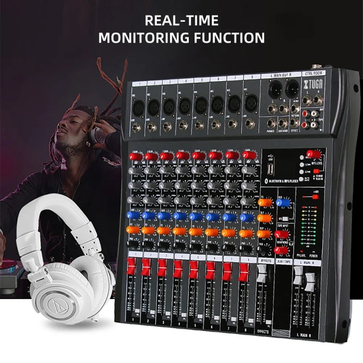 XTUGA CT80X Mixer audio a 8 canali, console di missaggio per DJ con alimentazione a 48 V, CT80X