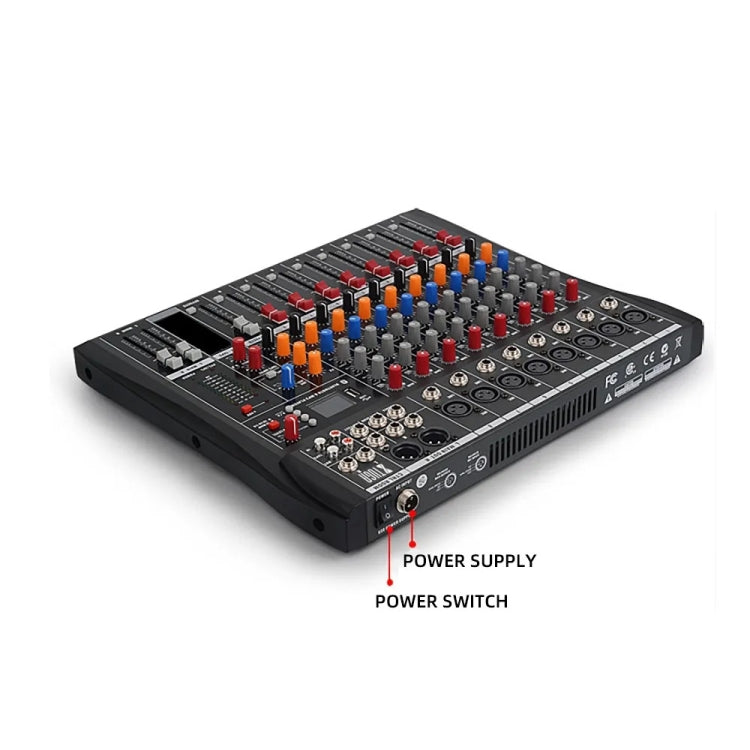 XTUGA CT80X Mixer audio a 8 canali, console di missaggio per DJ con alimentazione a 48 V, CT80X