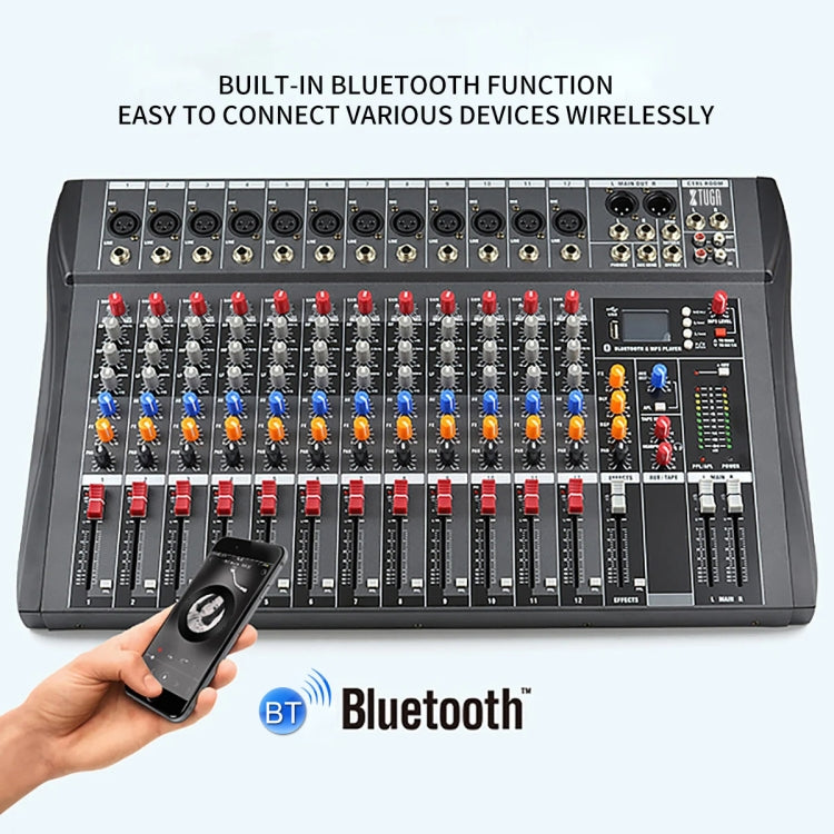 XTUGA CT120X Mixer audio a 12 canali, console di missaggio per DJ con alimentazione a 48 V, CT120X