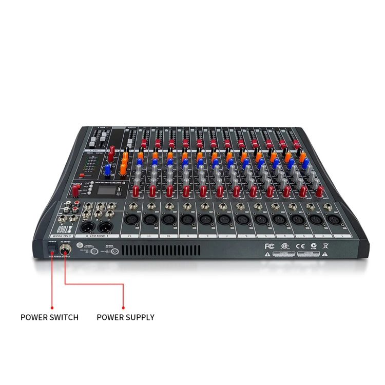 XTUGA CT120X Mixer audio a 12 canali, console di missaggio per DJ con alimentazione a 48 V, CT120X