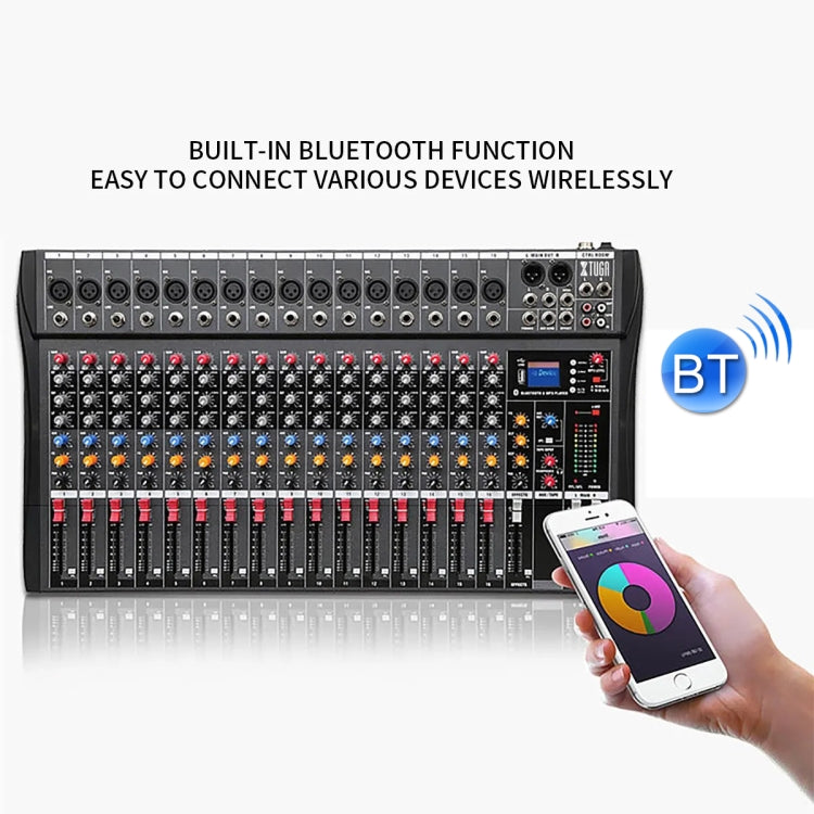 XTUGA CT160X Mixer audio a 16 canali, console di missaggio per DJ con alimentazione a 48 V, CT160X