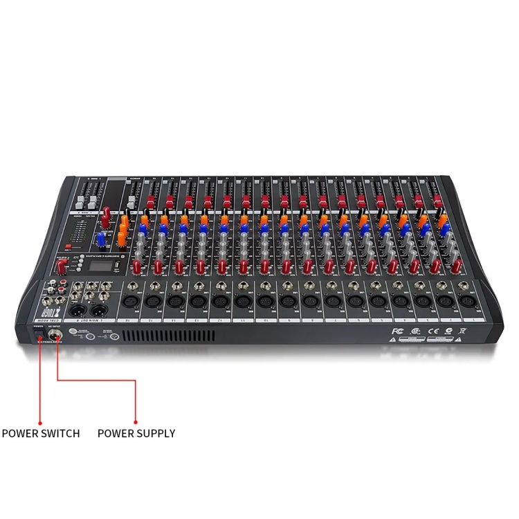 XTUGA CT160X Mixer audio a 16 canali, console di missaggio per DJ con alimentazione a 48 V, CT160X