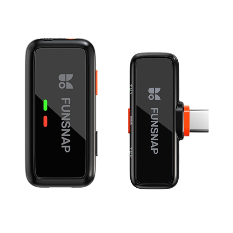 Microfono wireless Lavalier FUNSNAP S6, 2 RX + 2 TX with Charging Case, Type-C RX + 2 TX with Charging Case, 8 Pin RX + 2 TX with Charging Case, Type-C RX + 1 TX, 8 Pin RX + 1 TX