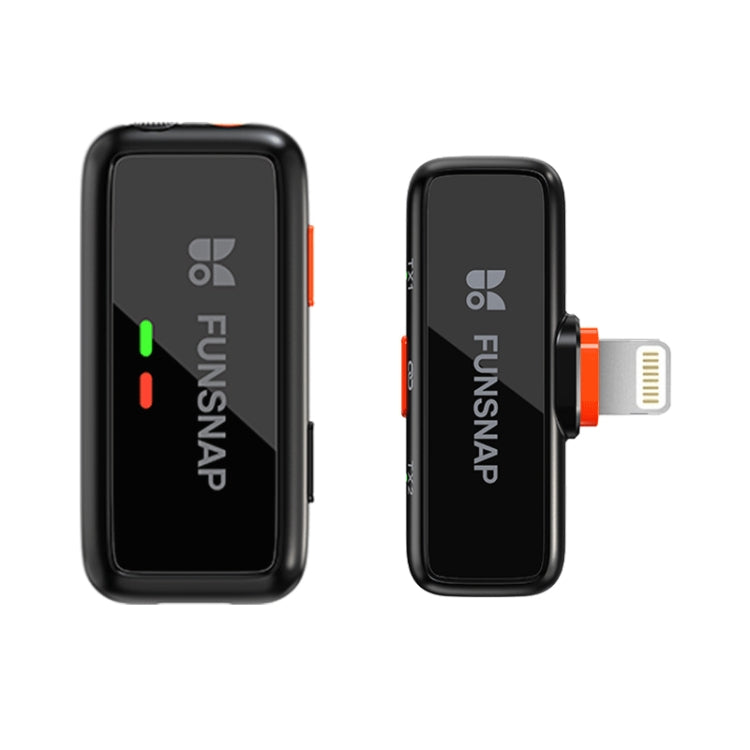 Microfono wireless Lavalier FUNSNAP S6, 2 RX + 2 TX with Charging Case, Type-C RX + 2 TX with Charging Case, 8 Pin RX + 2 TX with Charging Case, Type-C RX + 1 TX, 8 Pin RX + 1 TX