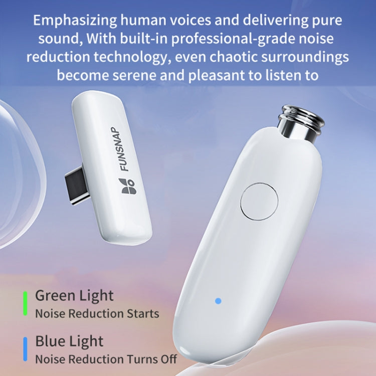 FUNSNAP M2 1 TX + 2 RX Microfono wireless con riduzione del rumore digitale Mic Tok, M2 Type-C, M2 8 Pin
