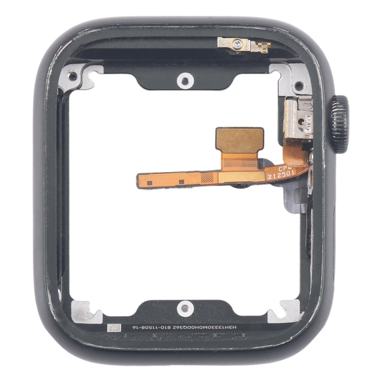 Piastra della lunetta del telaio centrale in lega di alluminio con cavo flessibile dell'asse di rotazione della corona, For Apple Watch Series 7 41MM LTE, For Apple Watch Series 7 41MM GPS, For Apple Watch Series 7 45MM LTE